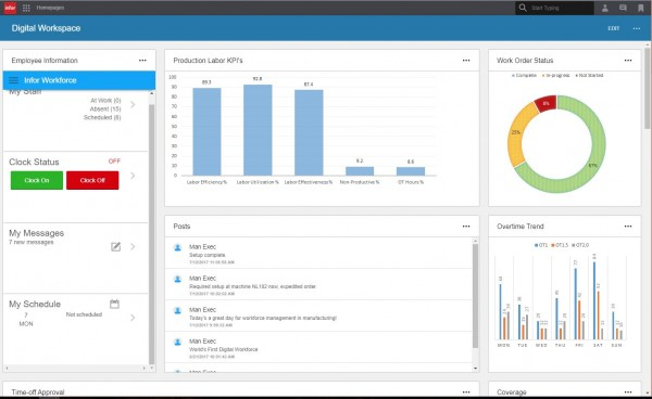 screenshot of Infor Workforce Management